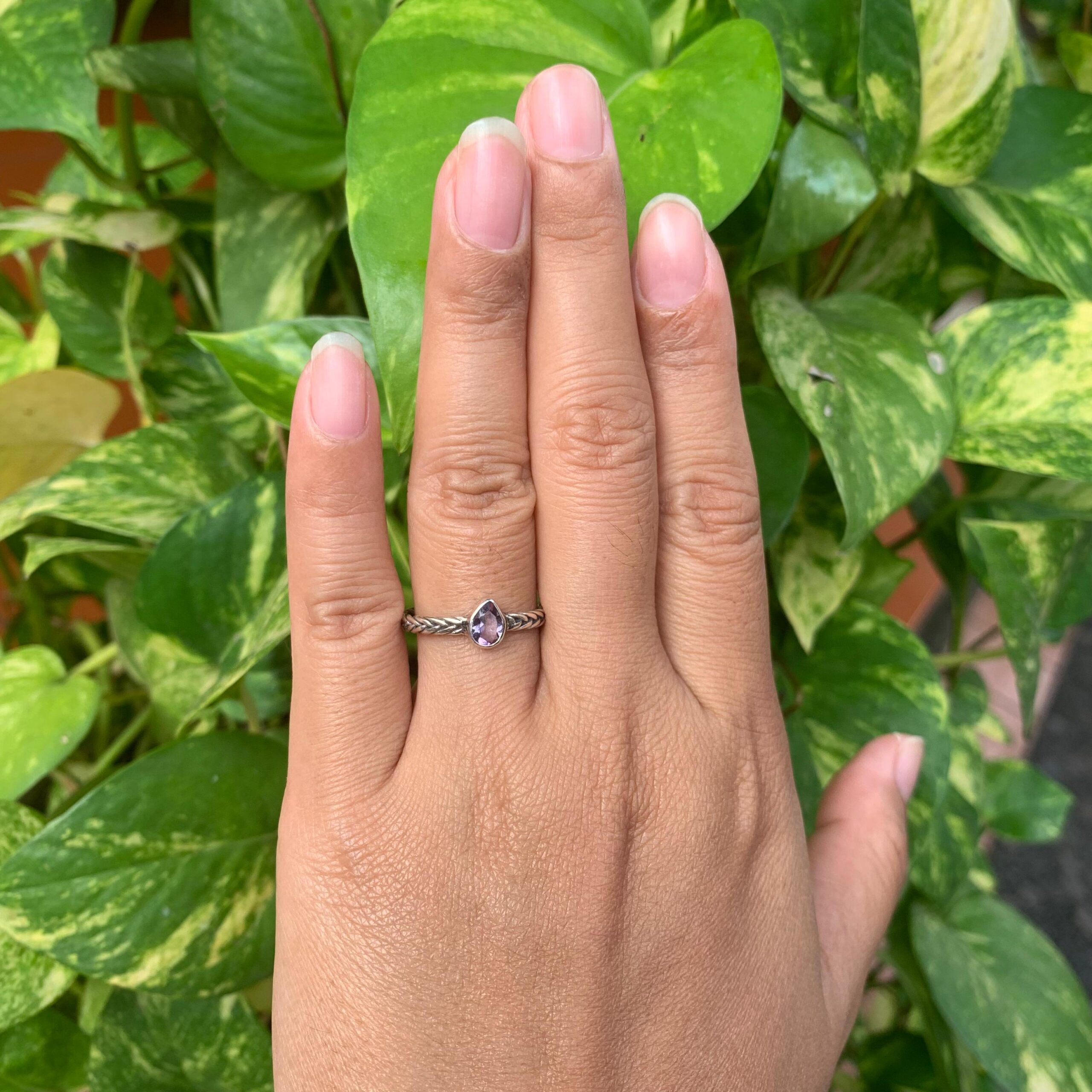 Cincin Perak Jalin Permata