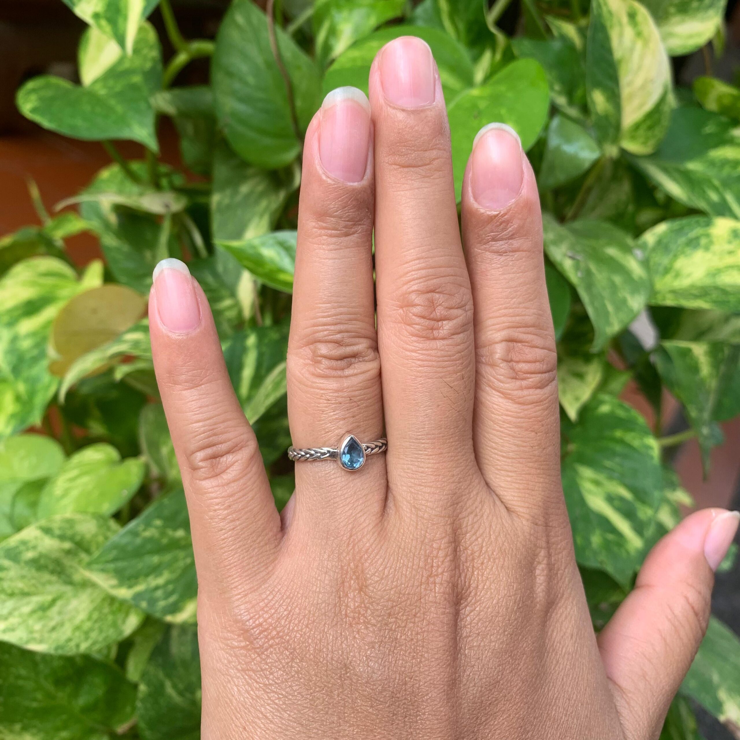 Cincin Perak Jalin Permata