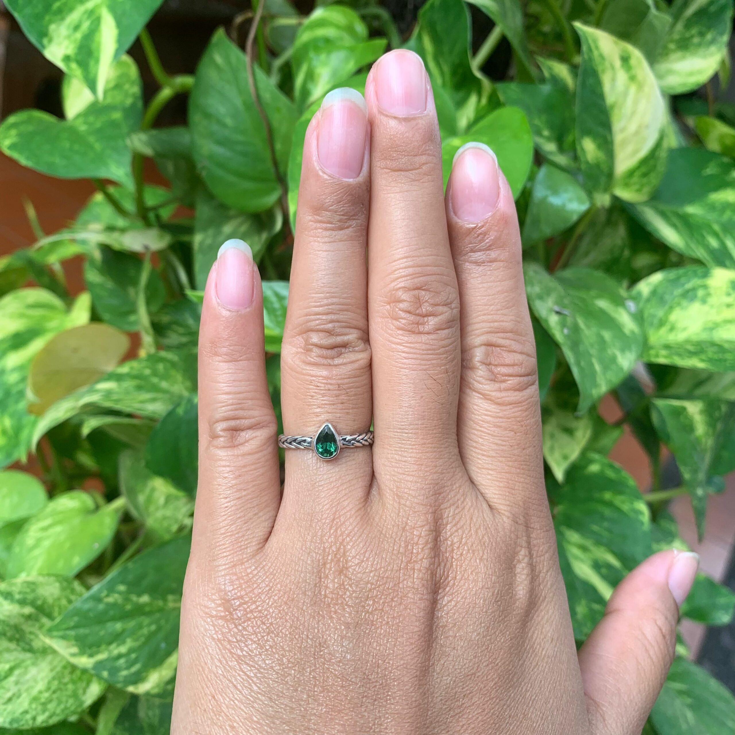 Cincin Perak Jalin Permata