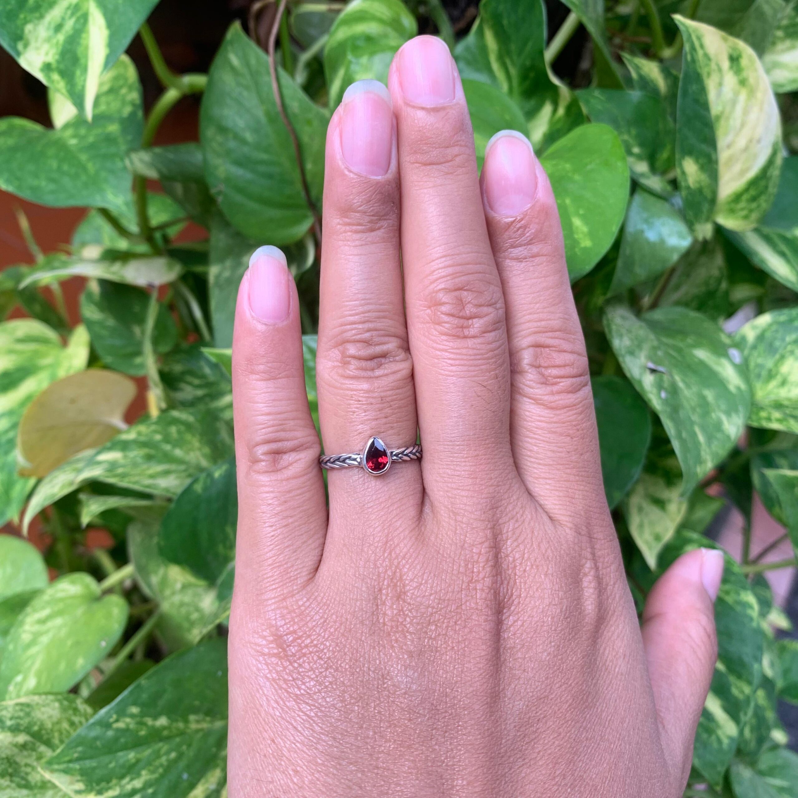 Cincin Perak Jalin Permata