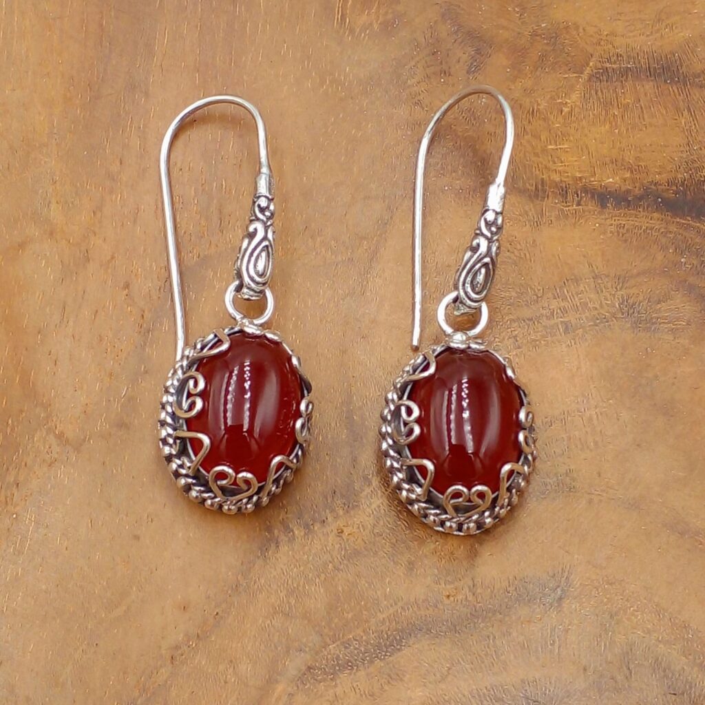 Anting Perak Bali Permata