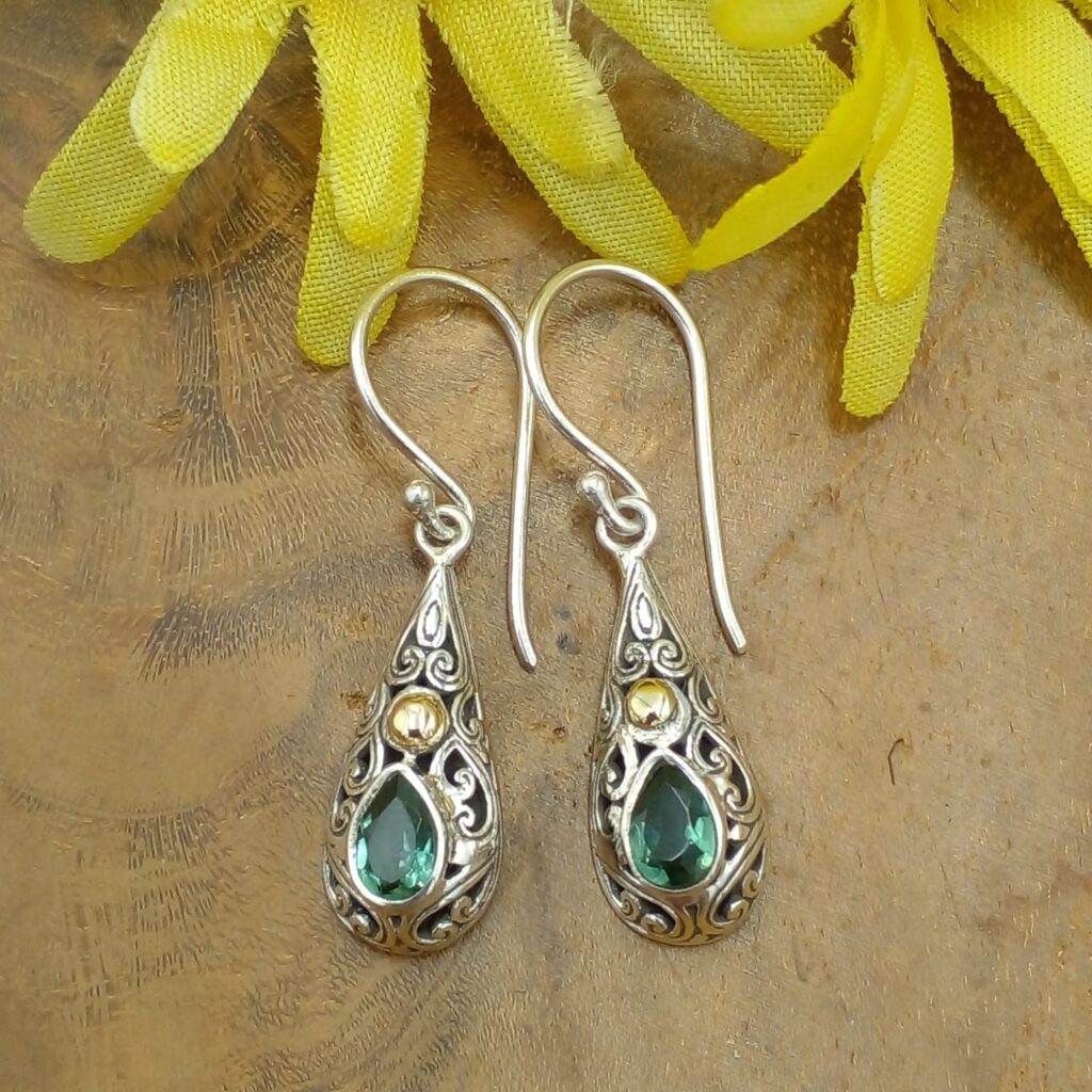 Anting Perak Bali Permata