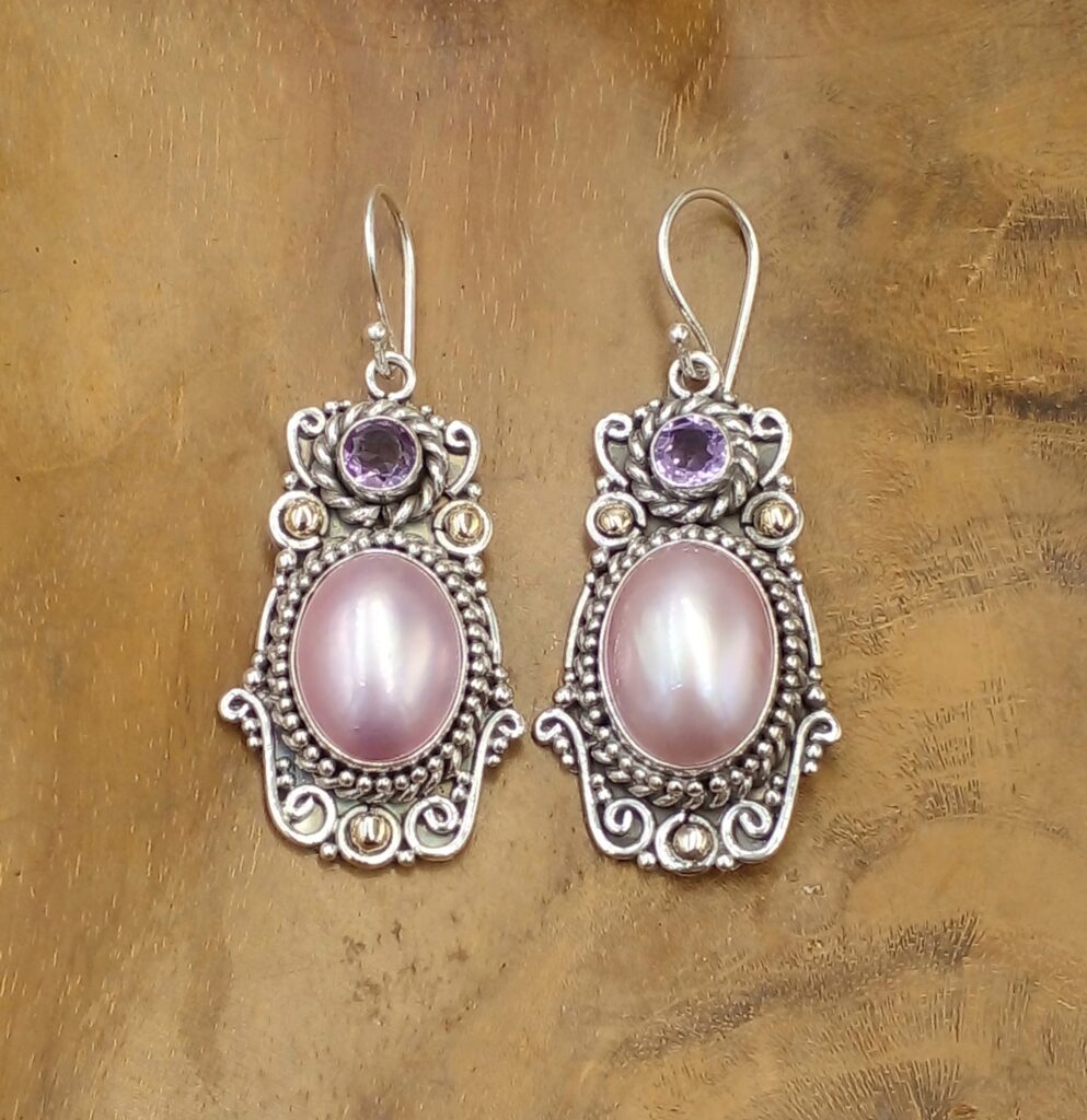 Anting Perak Bali Mutiara Mabe