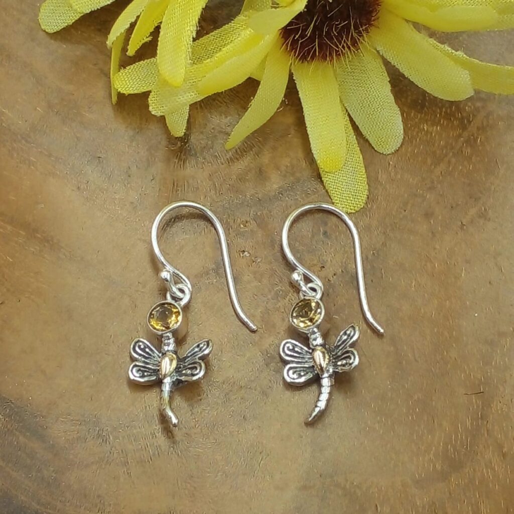 Anting Capung Perak Permata