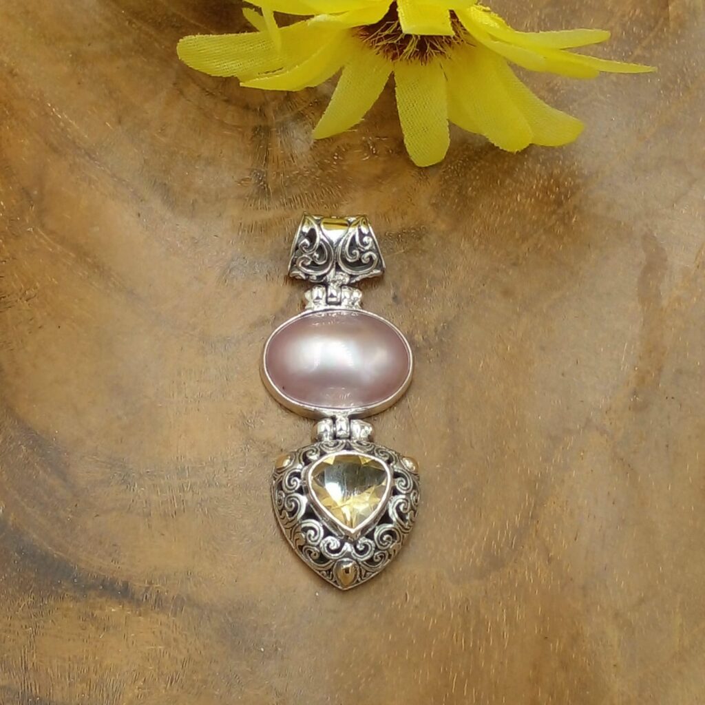 Liontin Perak Bali Mutiara Permata