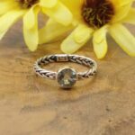 Cincin Perak Jalin Permata Bulat