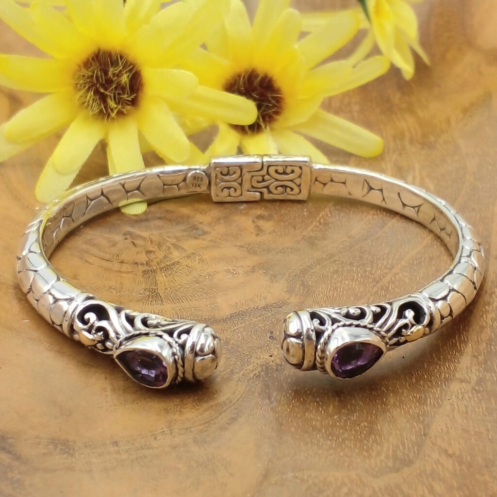 Gelang Cuff Perak Permata